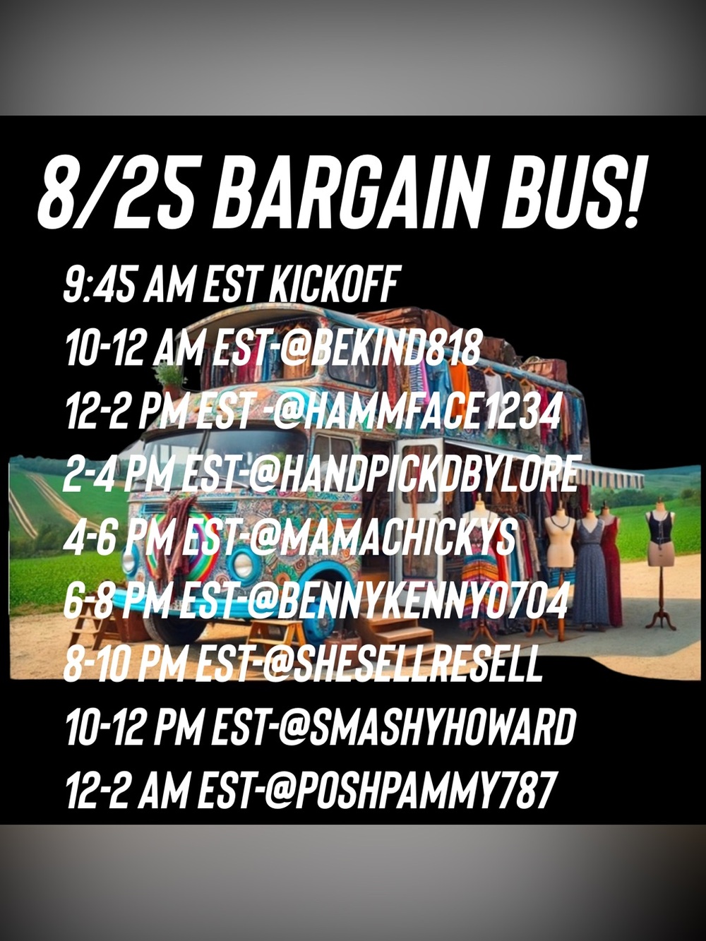 LIVE on August 12!! The Bargain Bus with ALL $5 starts! - Picture 2 of 2